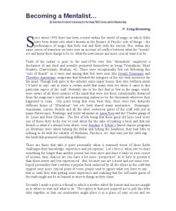 Becoming a Mentalist by Craig Browning